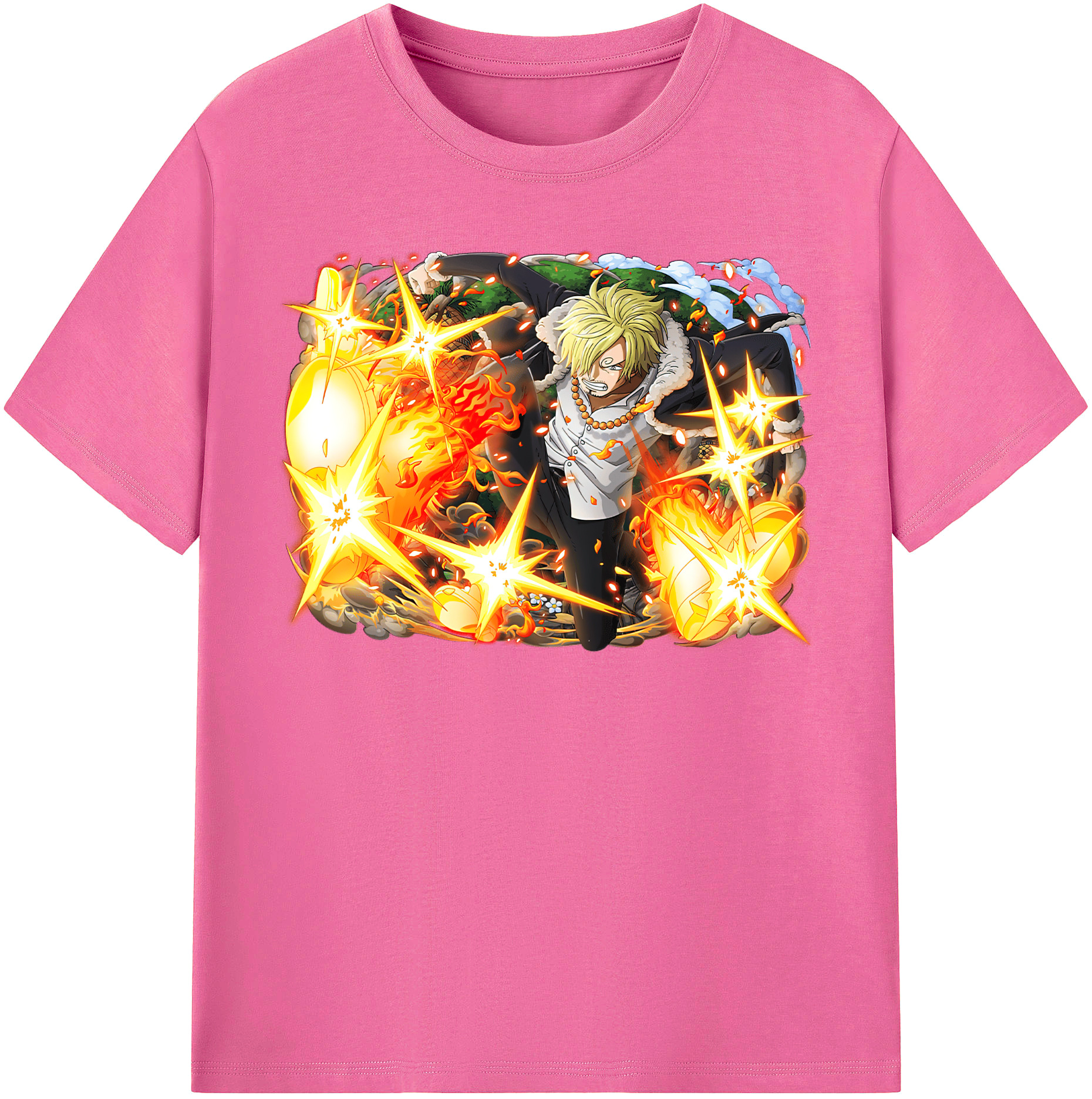 （画像用） ワンピース サンジ ONE PIECE Sanji レディースカジュアルプリントTシャツ（綿100％）